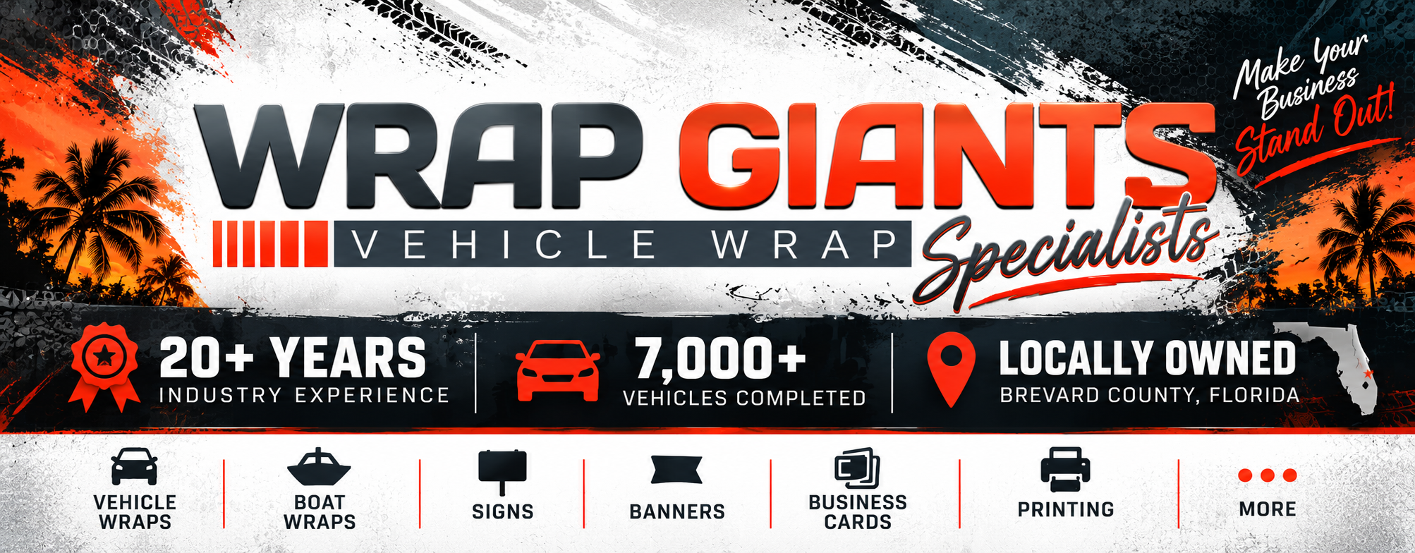 Wrap Giants vehicle wraps, signs and custom graphics in Brevard County Florida